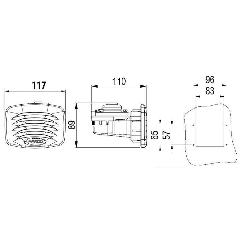 CHROME BUILT-IN ELECTROMAGNETIC HORN