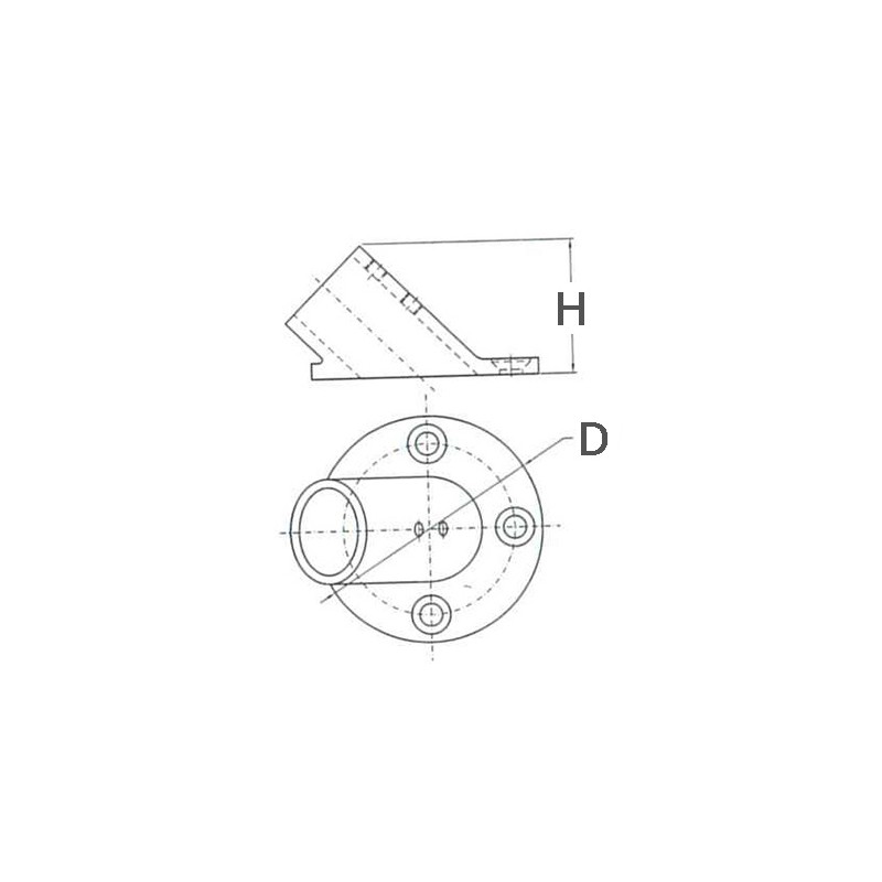 BASE Inox RUND 60° Ø mm22