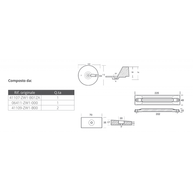 ALUMINIUM KIT HONAUS BF75-90-115-130