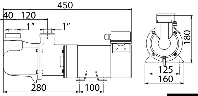 Selbstansaugende Elektropumpe mit einer Schraube aus Bronze