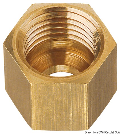 Mutter aus Messing für 8 mm Kupferrohr, Feingewinde M14 x 1,5F