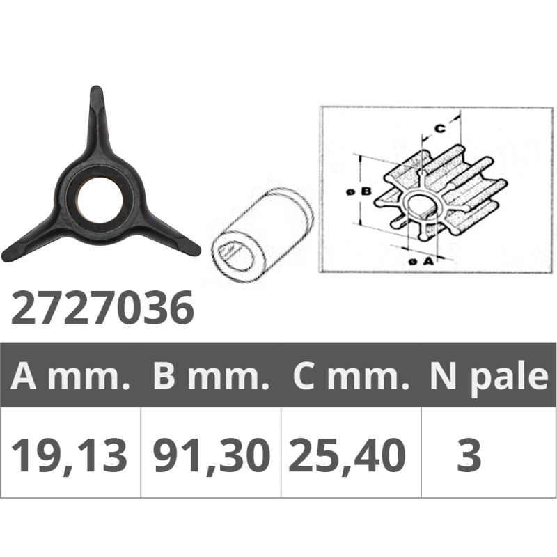 AUSSENBORDER IMPELLER J/E 2T 25(737)-40-50-70-75