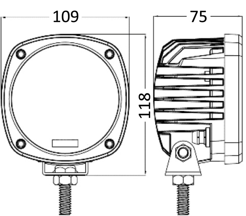 HD LED-Scheinwerfer für Roll-Bar, schwenkbar. 5x10 W.