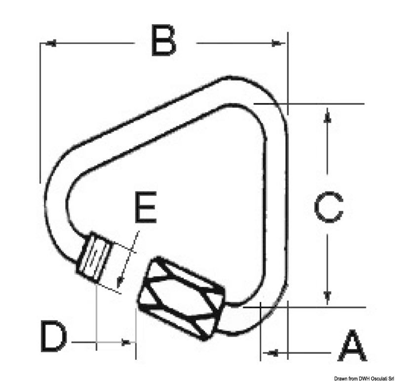 Schotschäkel Delta mit Schraubverschluss