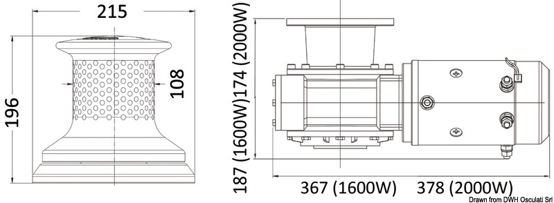 Windenantrieb LEWMAR Capstan C4 (1600 W) und Capstan C5 (2000 W)