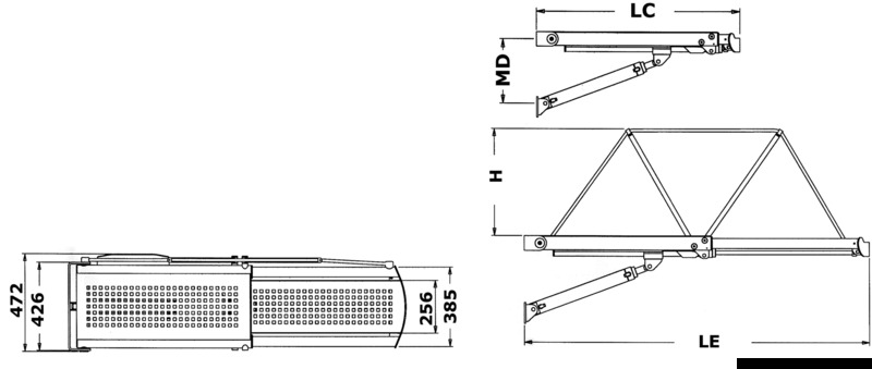 Ausziehbare Servo-Gangways BRIDGE aus hochglanzpoliertem rostfreiem Edelstahl AISI 316