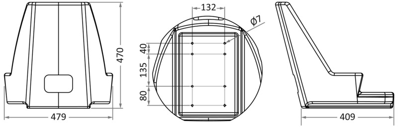Compact Schalensitz Polyethylen, weiß ohne Kissen