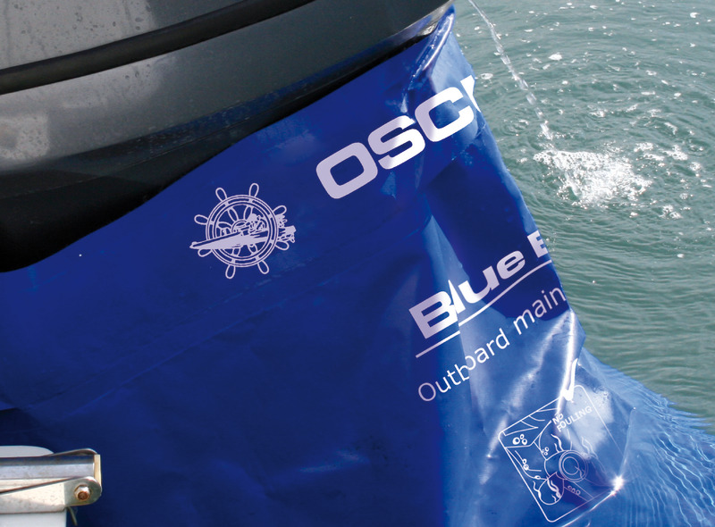 Thermoverschweißter Motorfußüberzug Blue Bag, wasserdicht