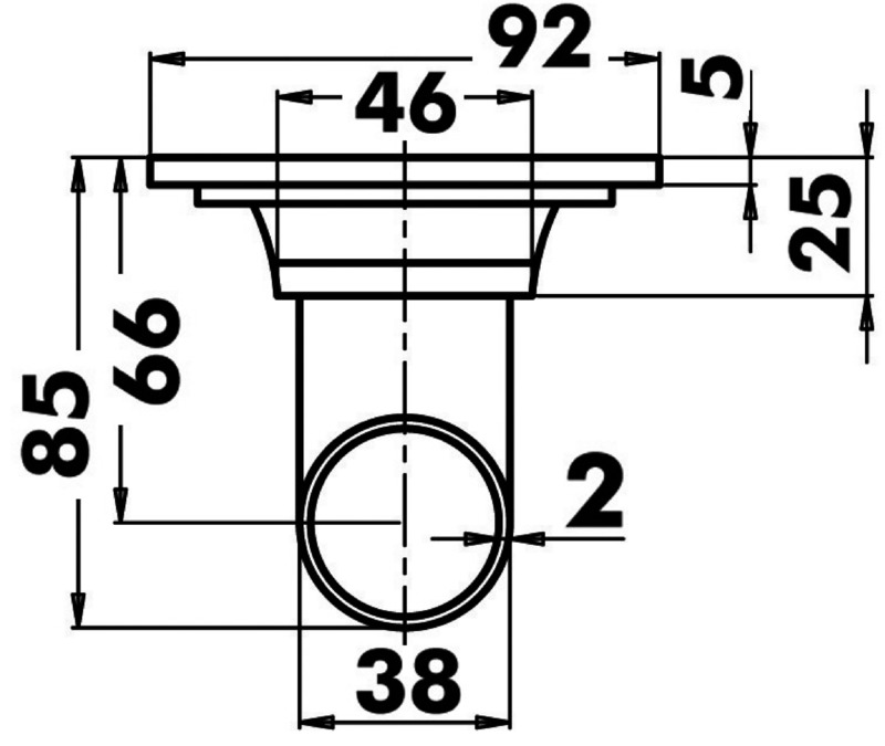 Ovaler Drainagedurchlass für Cockpit