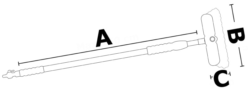 Teleskopbürste aus eloxiertem Aluminium mit Drehverschluss