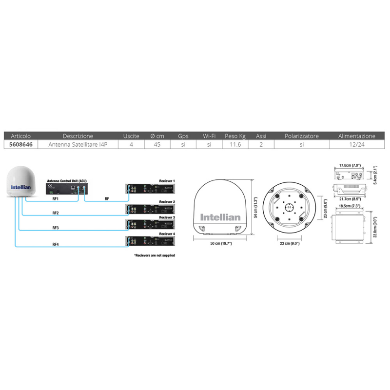 ANTENNE TV INTELLIAN I4P Ø CM.45