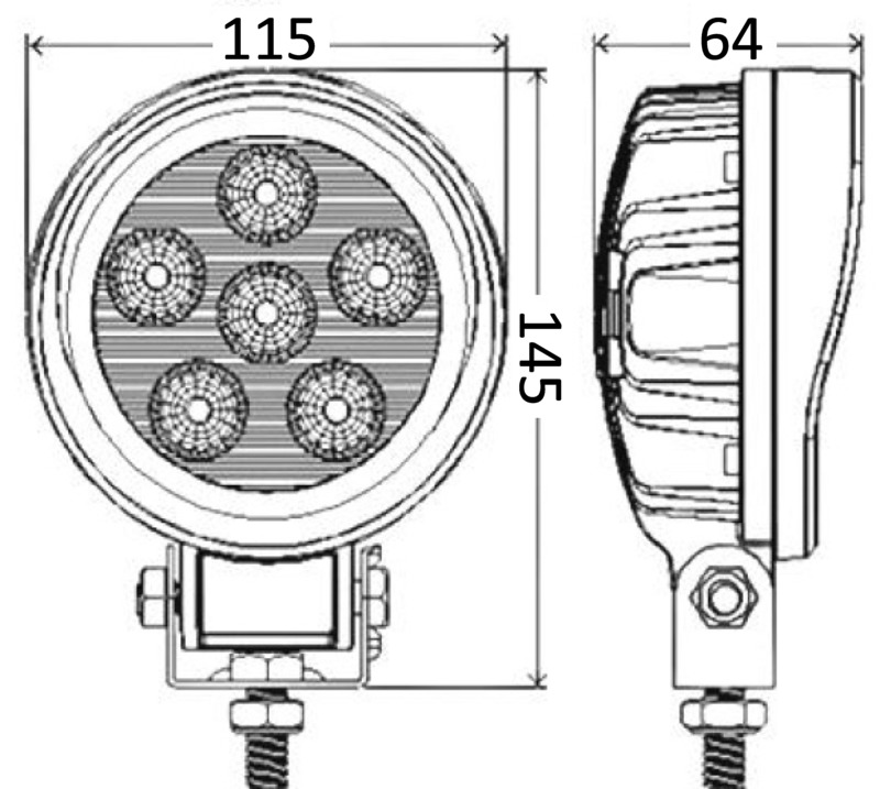 HD LED-Scheinwerfer für Roll-Bar, schwenkbar (6x3 W)
