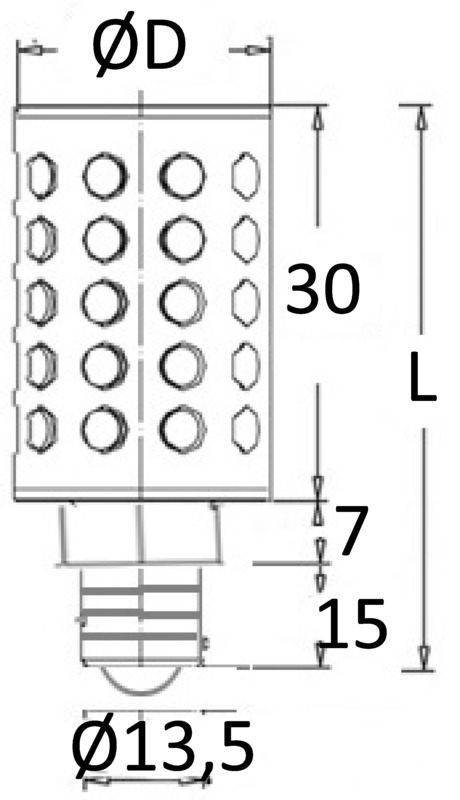 LED SMD Glühbirne, E14 Fassung.