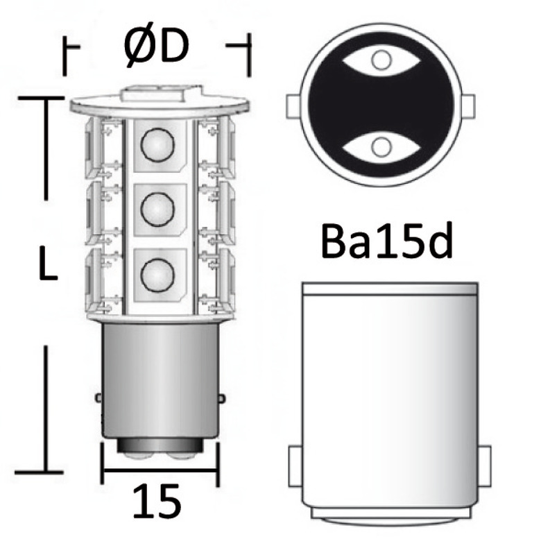 SMD LED-Lampen - BA15D - für Strahler
