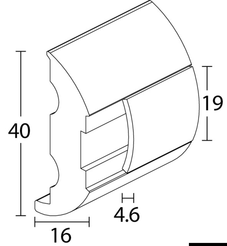 PVC-Sockel, grau f. Profillaste 20, tiefgezogen