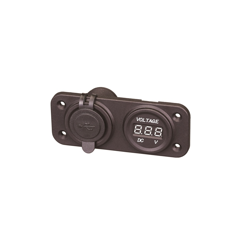 PANEL WITH USB SOCKET AND VOLTMETER