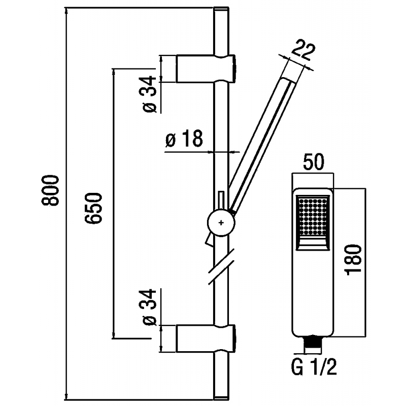 ACQUAVIVA SHOWER RAIL