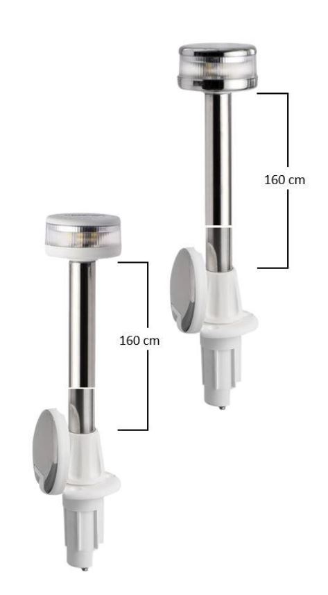 Leuchtstange mit Evoled 360° Rundumlicht, ausziehbar mit Halterung aus Nylon/poliertem Edelstahl