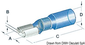 Vorisolierte Faston mit wasserdichter Schrumpfhalterung 6,3 mm