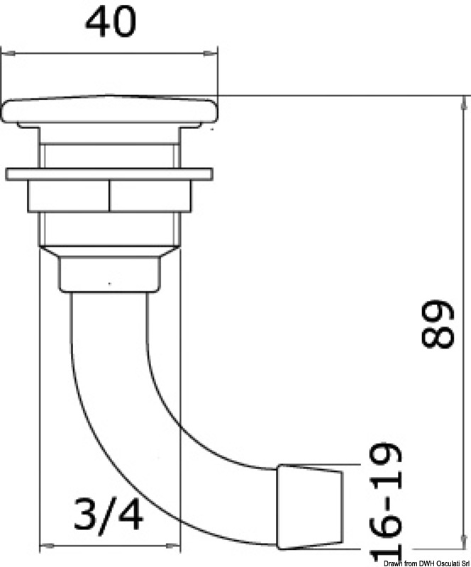 Full Flush Tanklüfter aus verchromtem Messing
