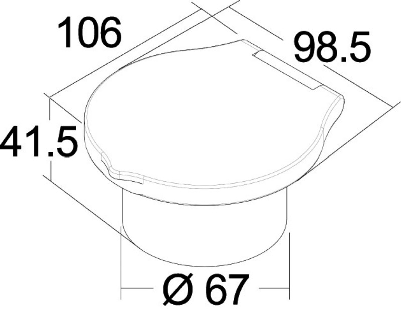 Deckdusche Elegant für Wandmontage und Dusche mit Druckknopf Mizar