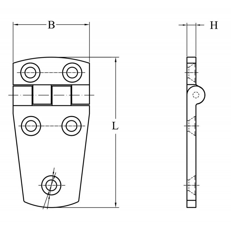 INOX HINGE MM.57X38