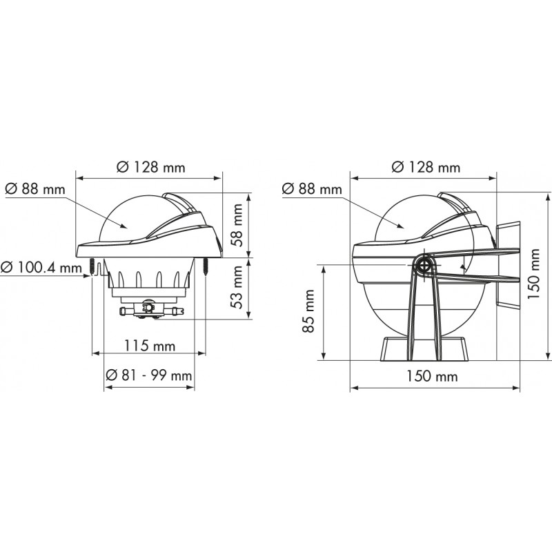 BRACKET MOUNT OFFSHORE 95 COMPASSES