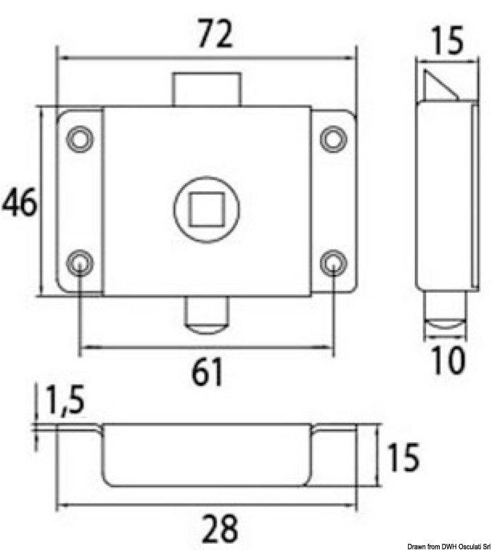 WC-Schloß mit Sperrhebel