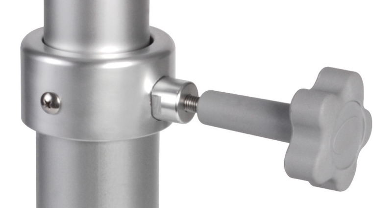 Dreiteiliges, ausziehbares Tischbein aus Aluminium