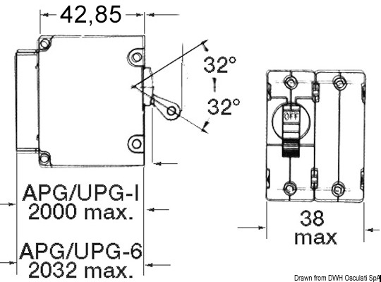 AIRPAX / SENSATA automatischer hydraulisch-magnetischer Schalter für Gleichstrom, zweipolig.