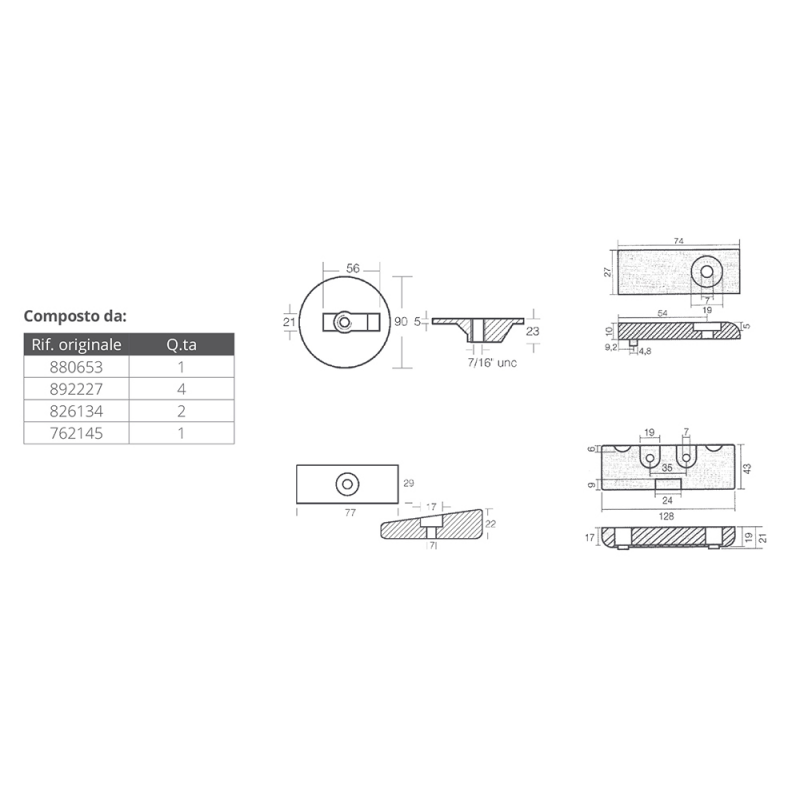 ALUMINIUM KIT MERCURY VERADO 6