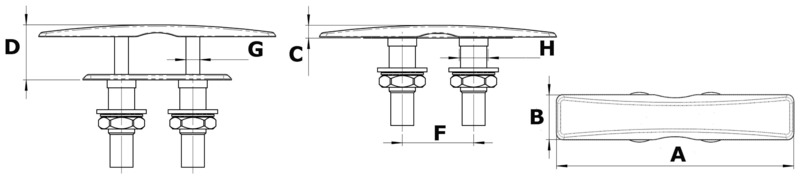 Extrem flache, versenkbare Klampe des Typs Flat