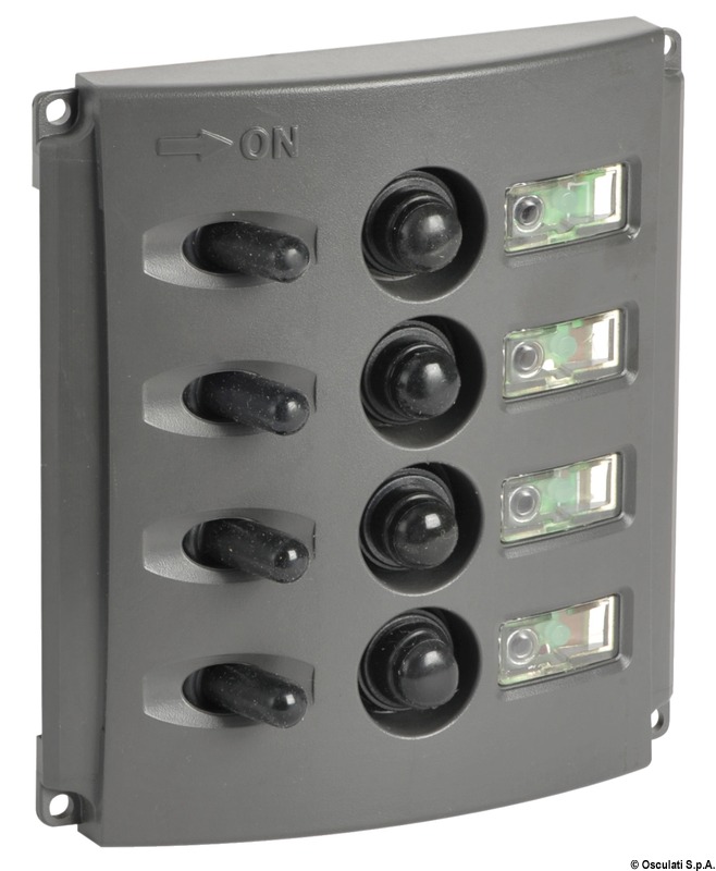 Schalttafeln mit automatischen Sicherungen und zwei LEDs