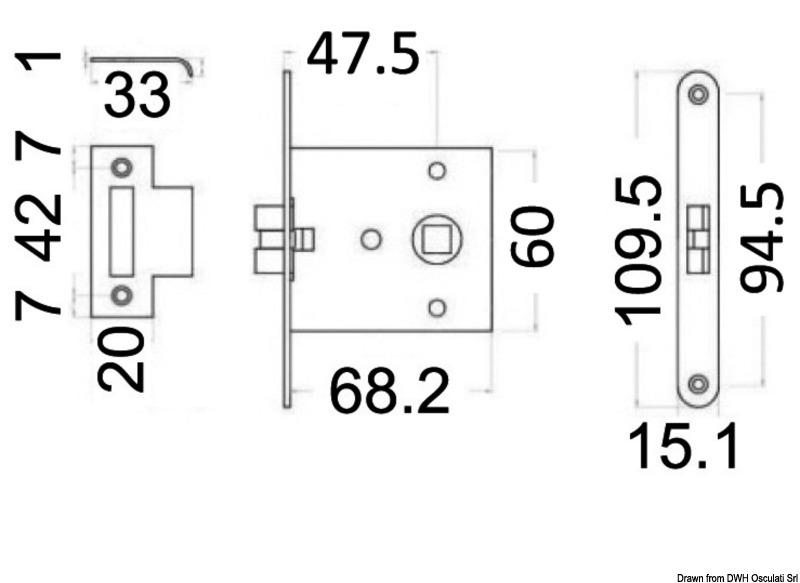 Reversierbares (RX-LX) Einsteckschloß mit Vibrationsschutz