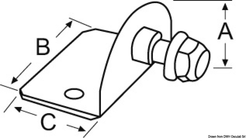 Befestigungsplättchen, eben. Version 90°
