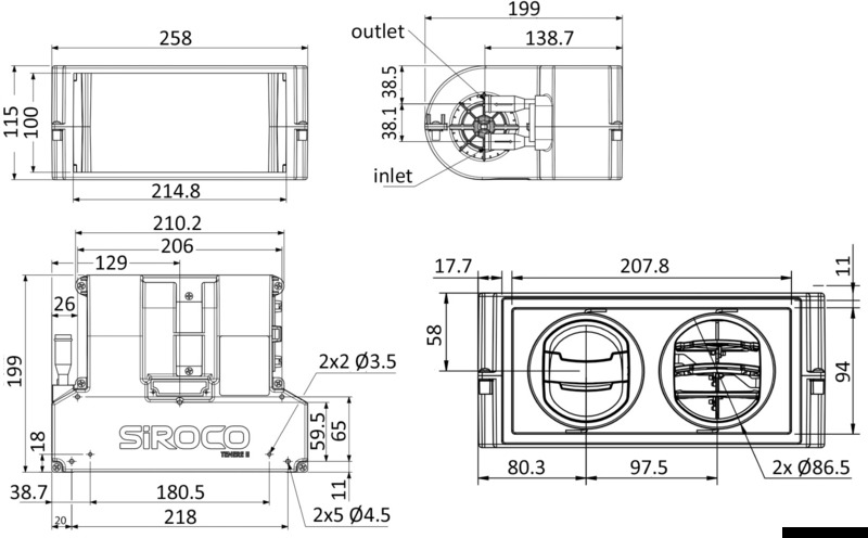 Wärmetauscher (Fan Coil) für Autoterm Flow Heizung