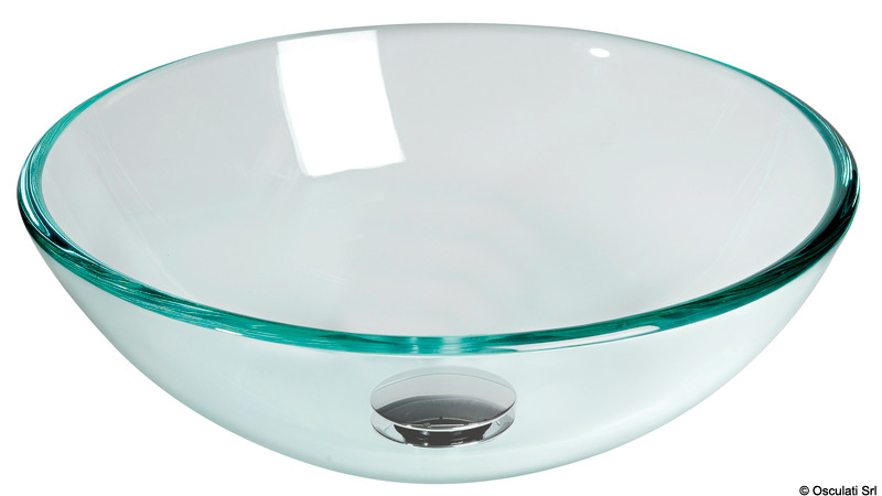 Rundbecken aus transparentem Glas