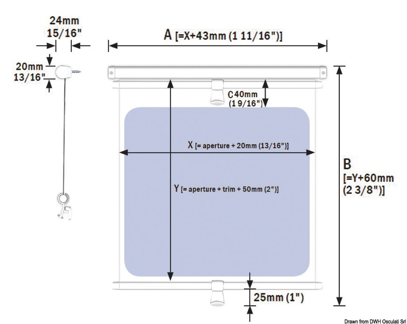 Roller blind DOMETIC SKYSHADE Portshade 320 for portholes and small windows