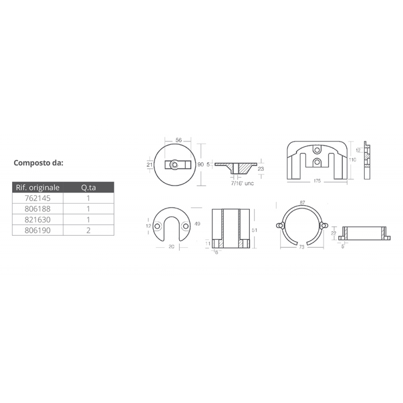 ALUMINIUM KIT MERCRUISER BRAVO I