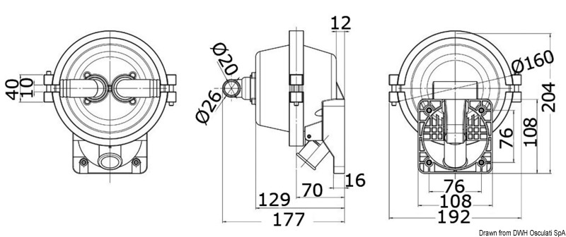 Handpumpe zum verdeckten Einbau hinter dem Schott