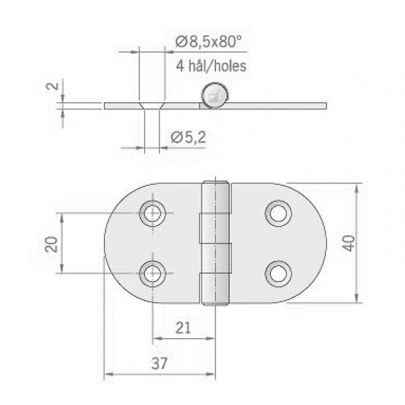 HINGE MM.74X40