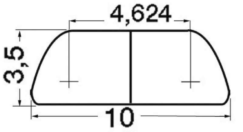 Halbrundes Profil aus Hochglanzpolierten Inox Stahl AISI 316