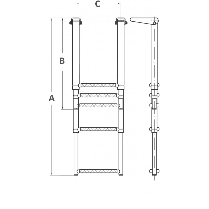 AUSZIEHBARE LEITERN Inox 316 / 4 ST.