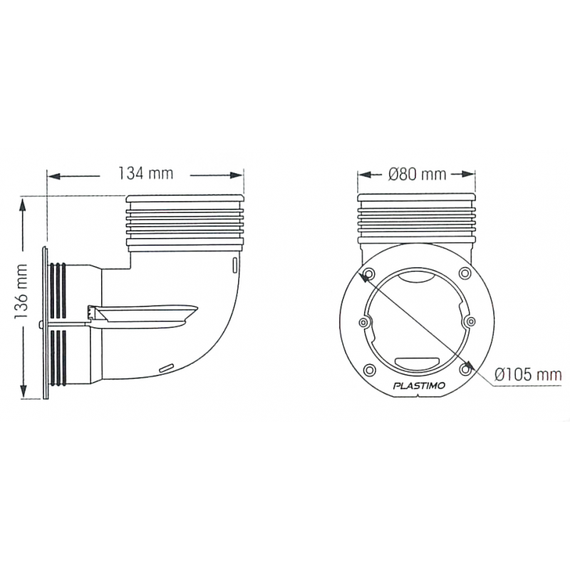 ELBOW CONNECTOR MM 80