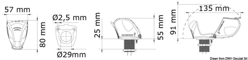 Buchse + USB-Kabel, wasserdicht IPx6