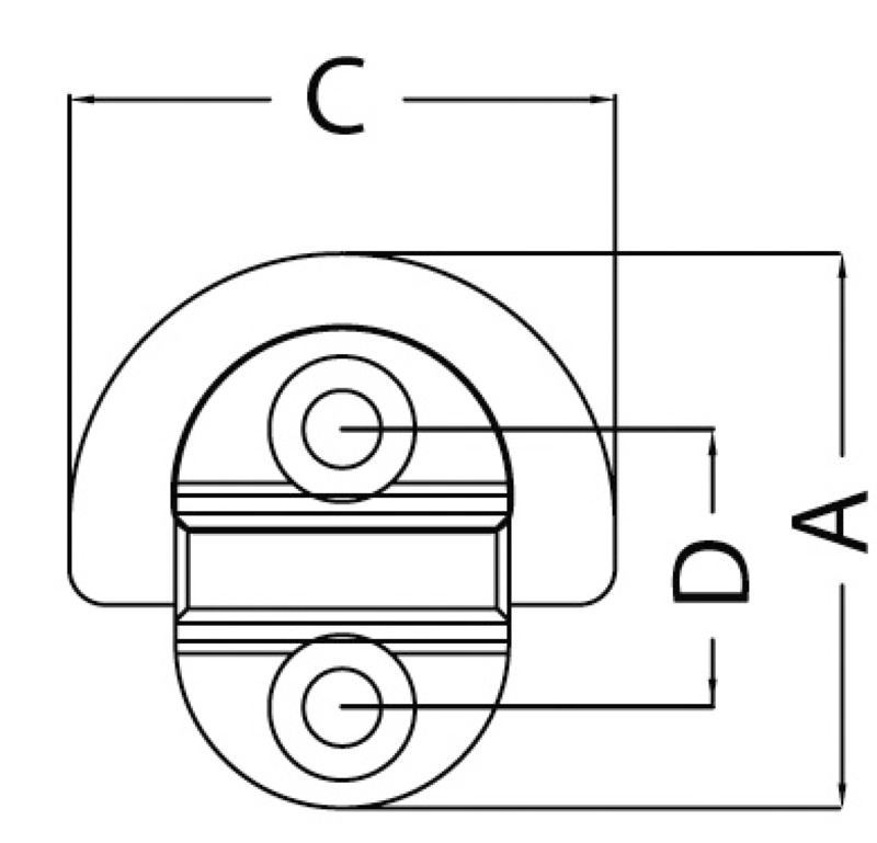 Klappbare Augplatten "folding pad eyes" mit geschmiedetem HR Ring