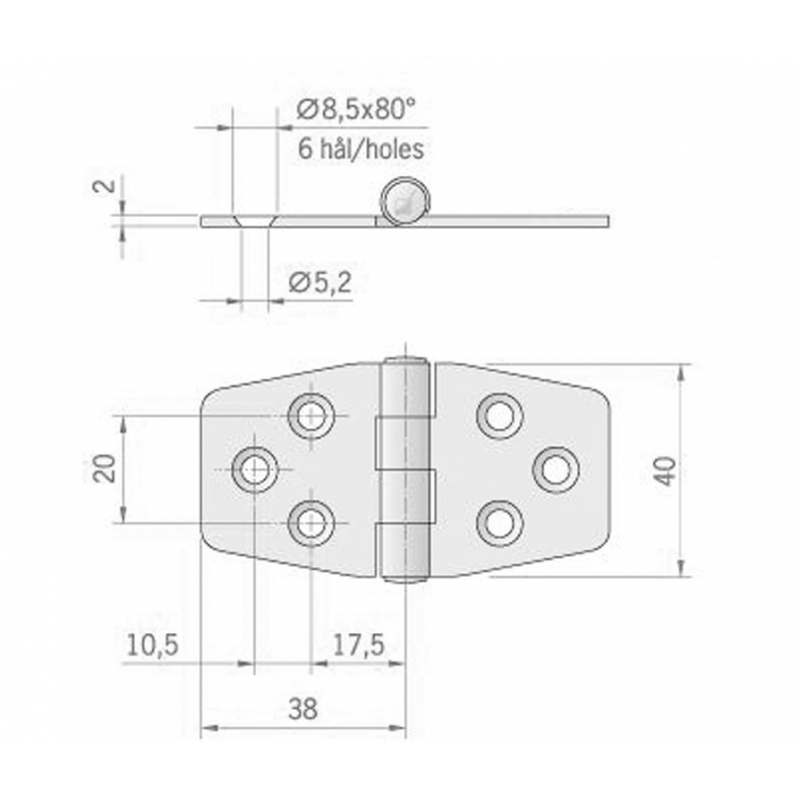 HINGE MM.76X40