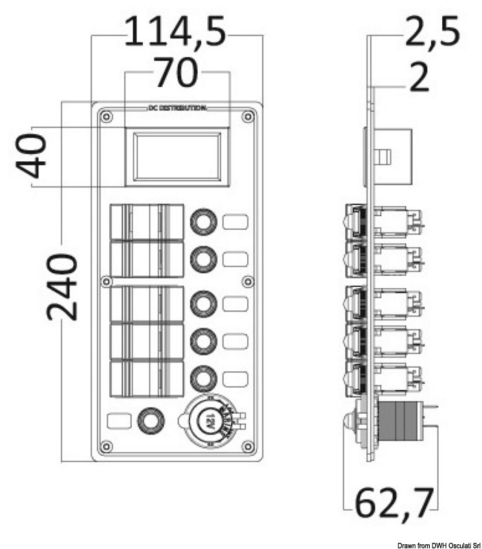 Elektrische Schalttafel Serie PCAL mit digitalem Voltmeter 9/32 V