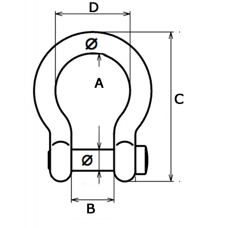 AISI 316 S.S. BOW SHACKLES Ø MM.5