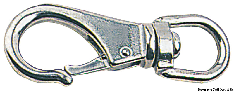 Schnappschäkel aus rostfreiem Edelstahl, mit Roller